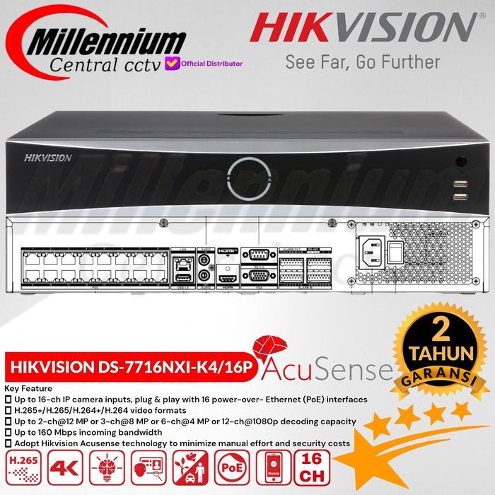 TERMURAH NVR 16 CHANNEL HIKVISION DS-7716NXI-K4/16POE READY STOCK