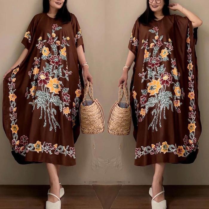 Daster Lowo Encim Blok Daster Rayon Jumbo Ld 140 Busui Friendly Santai