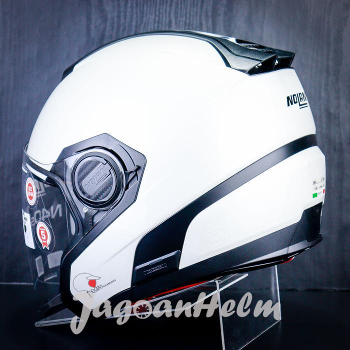 ASLI NOLAN HELM N405 CLASSICO NOBILE NCOM #320 WHITE N-405 DOUBLE VISOR READY STOCK