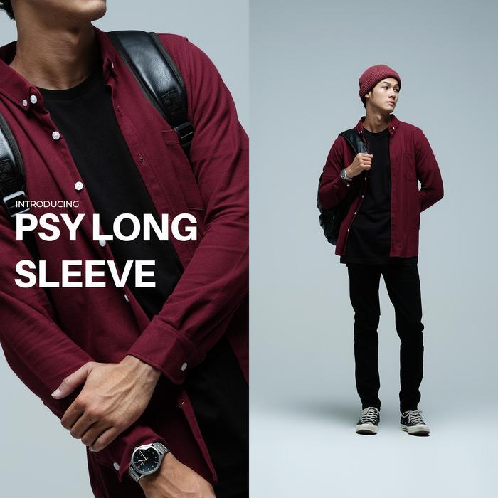 KEMEJA PANJANG PRIA JB PSY LONG SHIRT MAROON