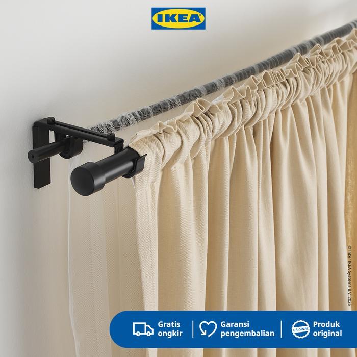 Ikea Hugad Batang Tirai Gorden/Jendela Adjustable 210-385 Cm Logam