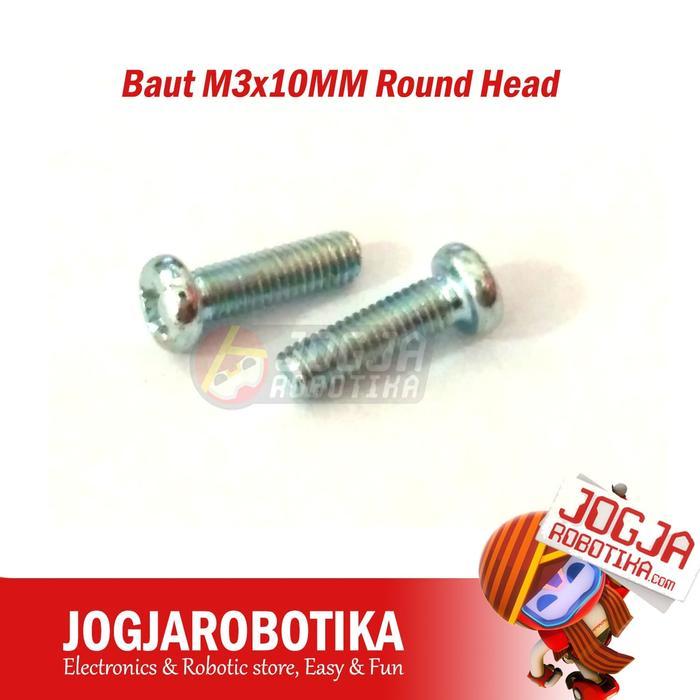 Baut M3x10MM Round Head Baut 3mm Panjang 10mm 1Cm