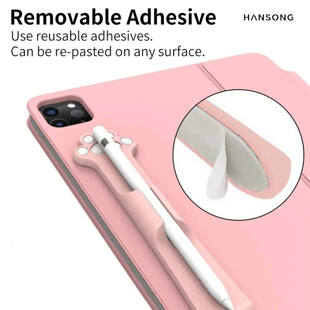 Pencil Holder Silicone Tablet Stylus Pen For Apple Pencil 1 Or 2 Generation And Cat'S Paw Pen Holder