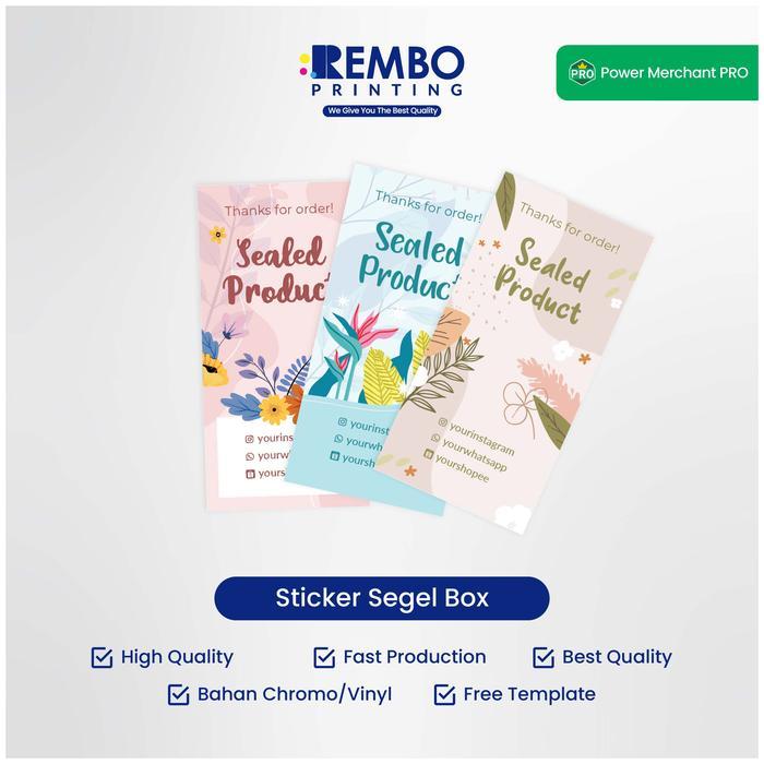Cetak Stiker Segel Kotak Box Custom Stiker Kotak Segel Kemasan Hampers