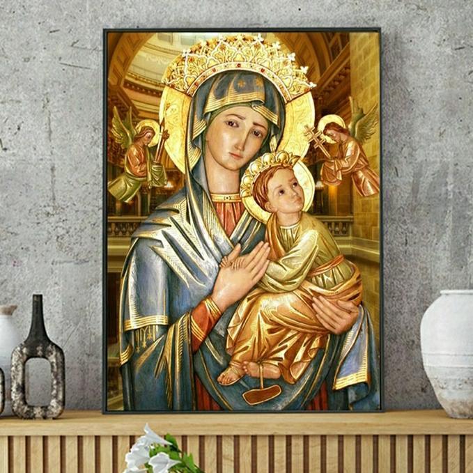 New- 5D Diamond Painting Full Drill, 30x40, Maria Penolong Abadi, Ready