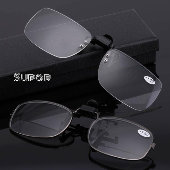 cmno2- Clip On Kacamata Baca Plus Klip On Anti Radiasi Presbiopi + Plus Ples