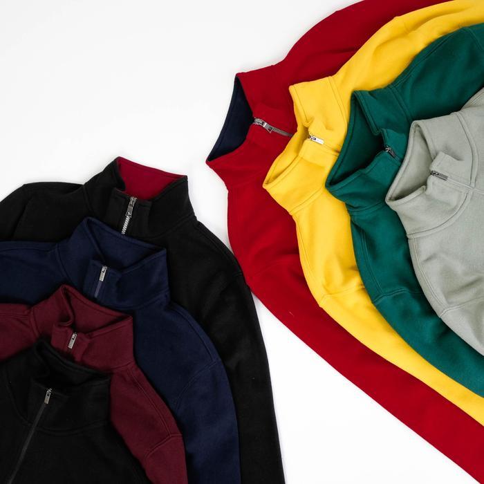 Promo Sweater Half Zipper Ntc Cotton Fleece (8 Warna) Jaket Half Zipper Pria Original