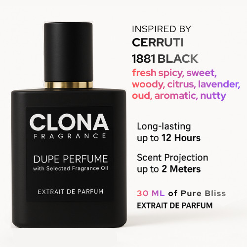 Extrait Parfum Cerruti 1881 Black - Dupe Inspired Perfume Clona Fragrance"