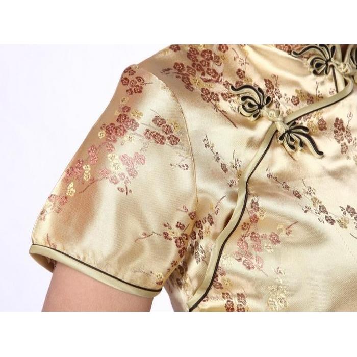 ni dress qipao cheongsam ceongsam zhongsan imlek gold kuning emas