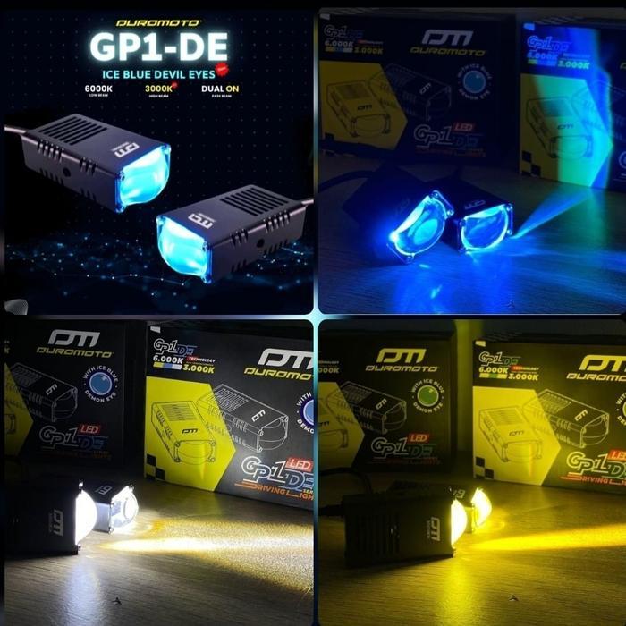 Promo Duromoto Gp1 De Led Mini Foglamp Gp1De Gp1 Demon Eyes Ice Blue Demon Eyes Lampu Motor Tambahan