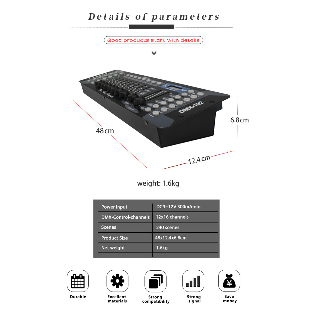 192 Dmx Controller Stage Lighting Dmx512 Console For Led Par Moving
