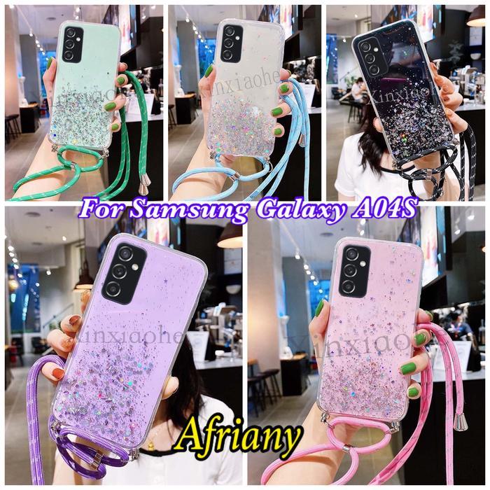 SALE Case Tali Nagita Samsung Galaxy A04S 2022 Lanyard Glitter Gantungan Termurah