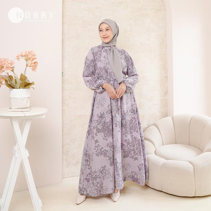 MUSLIFIX- Nobby Ranum Dress Gamis Formal Muslim Wanita Bahan Woolpeach Ultimate Busui Friendly
