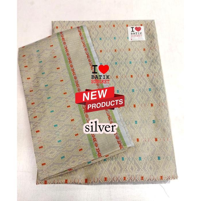 Promo Songket Mesin Murah Thailand Warna Silver Seragam Makassar Batak Palembang Original