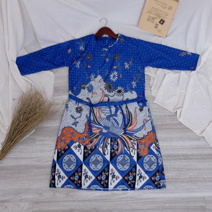 BESTPROMO Baju Batik Gamis Anak Perempuan - Dress Batik muslim Anak Cewek katun polymicro