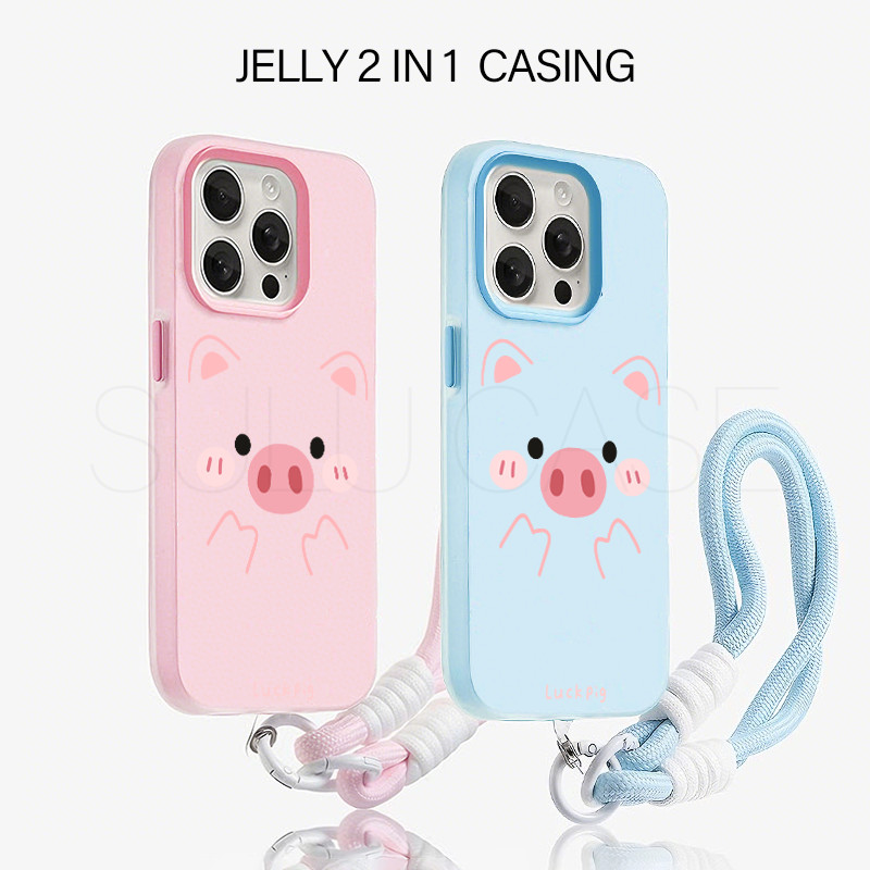 Terbaru Couple Jelly Color 2 In 1 Luck Pig Casing Vivo Y31d Y11d V70 Fe Y05 Y29 Y19S Pro V60 Lite 4G