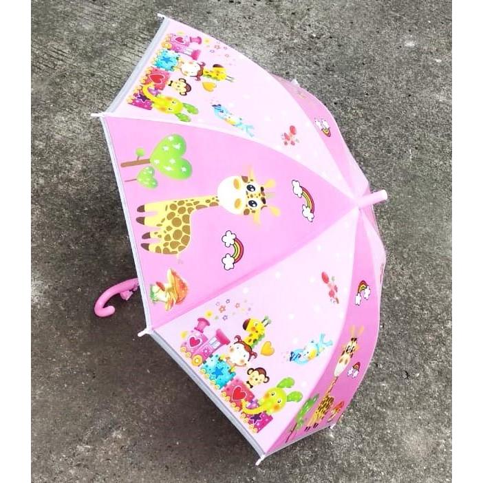 c7k8- Payung Anak Karakter Hello Kitty Pink Karakter Kartun