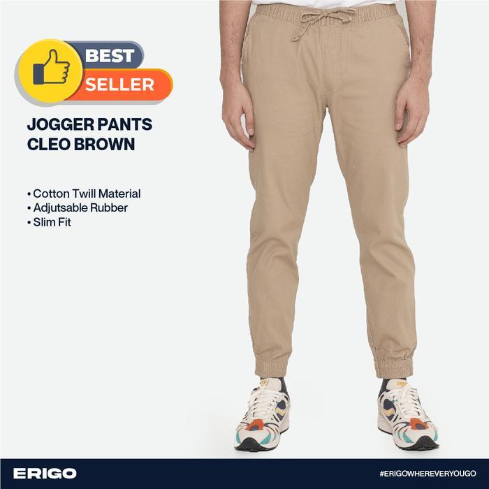 Promo Erigo Jogger Pants Cleo Brown - Celana Panjang Jogger Unisex Original