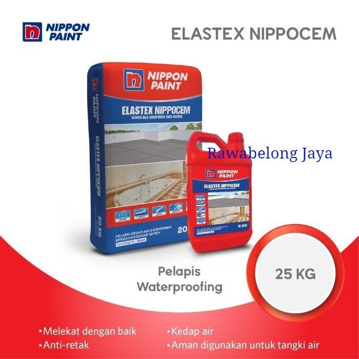 ELASTEX NIPPOCEM 20 + 5 KG Semen Waterproofing Anti Bocor Nippon 25KG ( 2 Komponen)