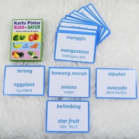 BABYLOLI- Flashcard Kartu Pintar Balita Flash Card Buah Dan Sayur