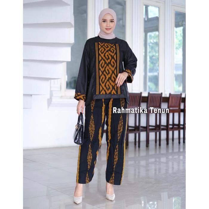 Set Celana Tenun Wanita Kumala series Setelan batik tenun cewek outfit kondangan Muslim Baju Atasan