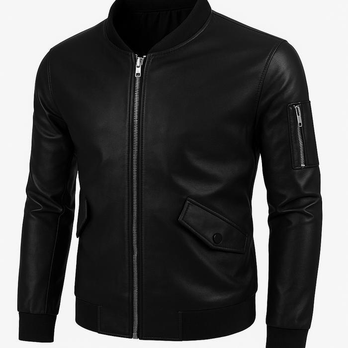Jaket Pria Semi Kulit Desain Keren bomber untuk naik motor Distro