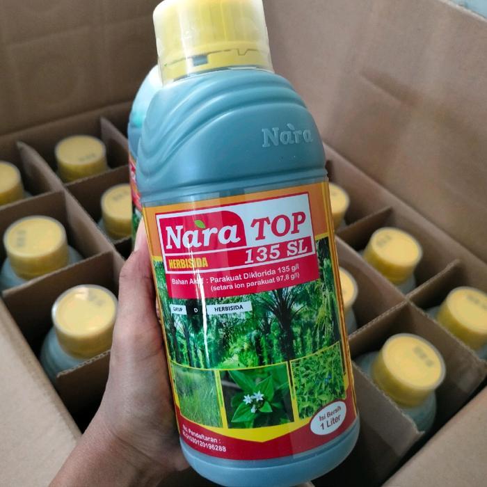 Herbisida NARATOP 135 SL 1 Liter Pembasmi Aneka Gulma & Rumput - Obat Kontak Purna Tumbuh - Hijau