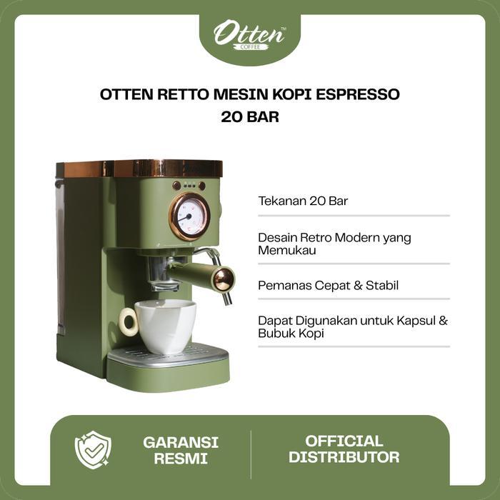 Otten - Mesin Kopi Espresso 20 Bar (Retto Forest Green) Coffee Espresso Machine