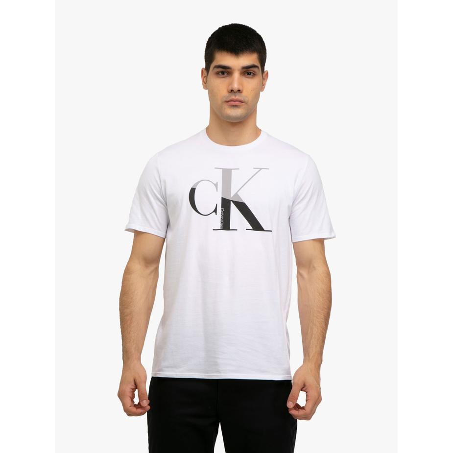 CALVIN KLEIN JEANS-MISMATCH MONOLOGO CREWNECK TEE-2-BRILLIANT WHITE