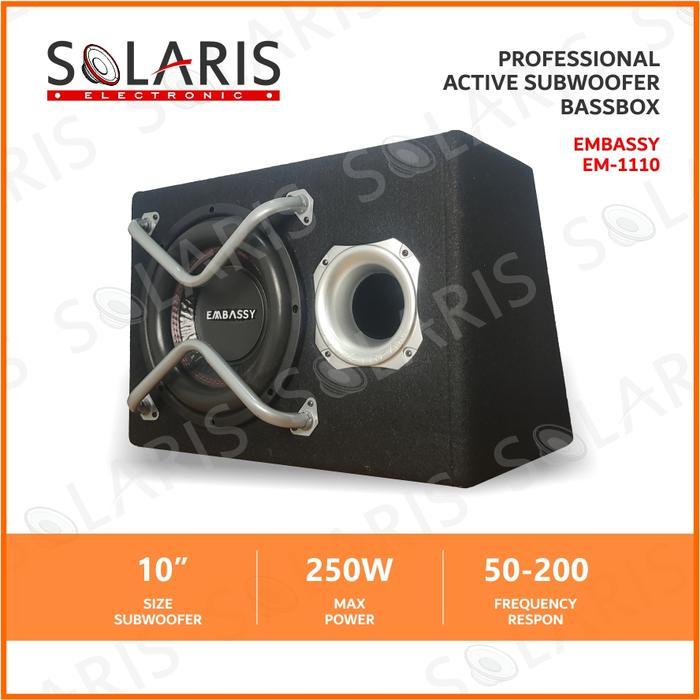 SUBWOOFER AKTIF 10 INCH BASSBOX EMBASSY EM-1110 ORIGINAL