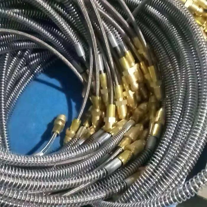 Selang Flexible Pigtail Header Panjang 200cm TEKANAN TINGGI OKSIGEN NITROGEN Stainless Teflon