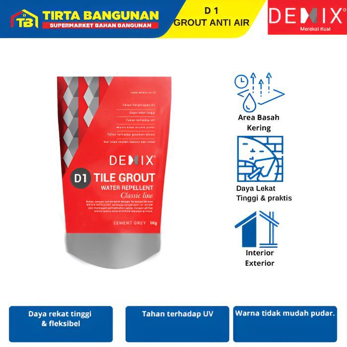 6uvgl- Demix D1 Tile Grout Water Repellent Anti Air Semen Nat Pengisi Nat Keramik & Granite 1