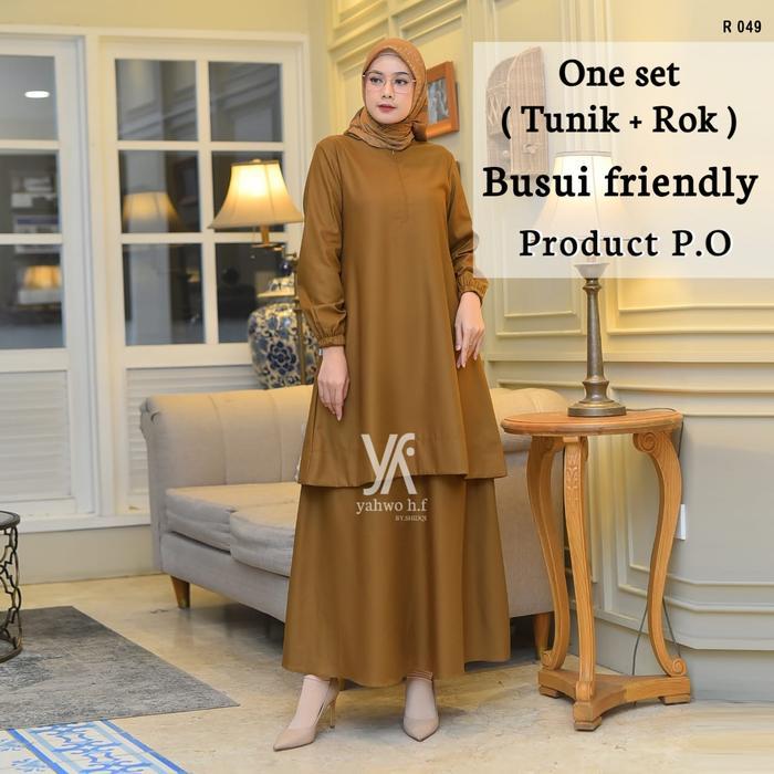 RELIGBANGET- Setelan Rok Tunik Pns Wanita/Busuy/Baju Kurung/Seragam Pns Kheki Pemda Pdh Guru Asn