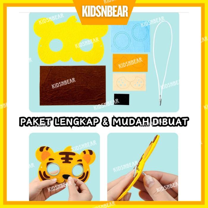 [KIDSBEAR] Mainan Edukasi Anak - Topeng Hewan - Topeng Binatang - DIY Topeng Hewan Bahan Flanel -