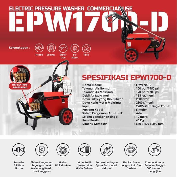 Laris Jet Cleaner Electric Ipower Epw1700-D / High Pressure Washer Epw 1700D Heavy Duty Ipower Ai