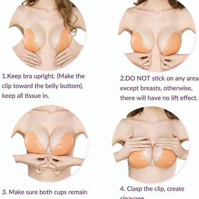 Silicon Bra Push Up Adhesive BH Tempel Gel Front Clip Angel Silikon