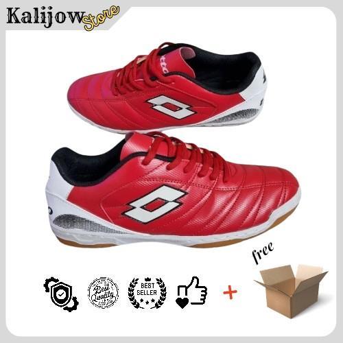 Sepatu Futsal Lotto Bahan Kulit Sol Karet Anti Slip Sudah Dijahit Rapi Pria