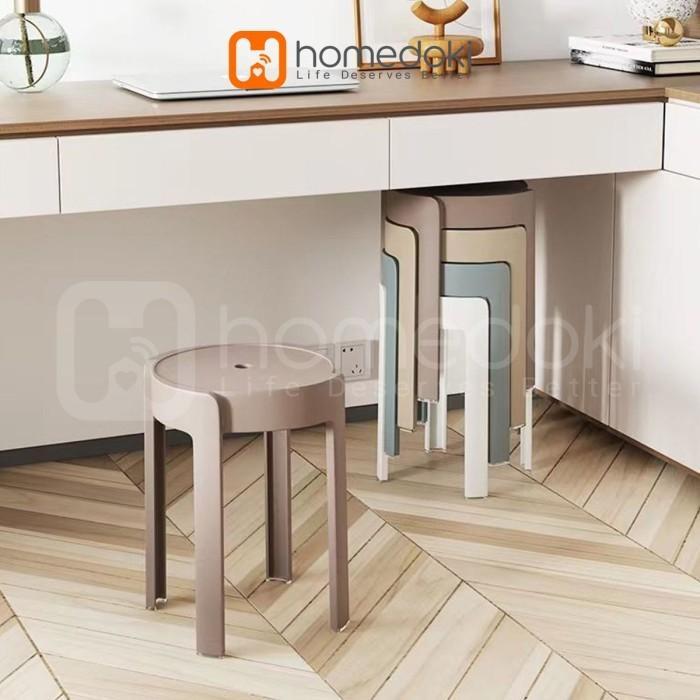 Homedoki Kursi Plastik / Kursi Makan / Kursi Bulat / Kursi Lesehan