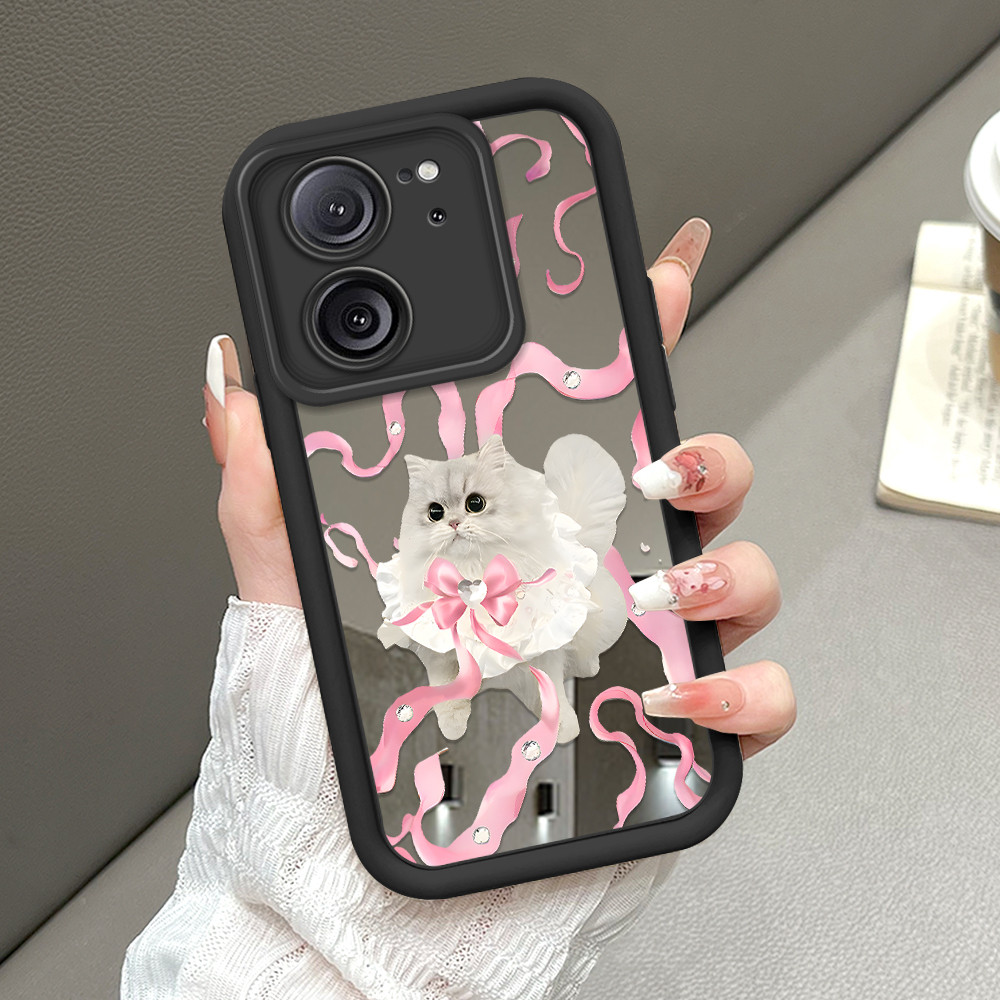 Casing Hp Untuk Xiaomi Mi 13T Pro Redmi K60 Ultra Cermin Softcase Case Phone Kesing Mode Kucing 8507
