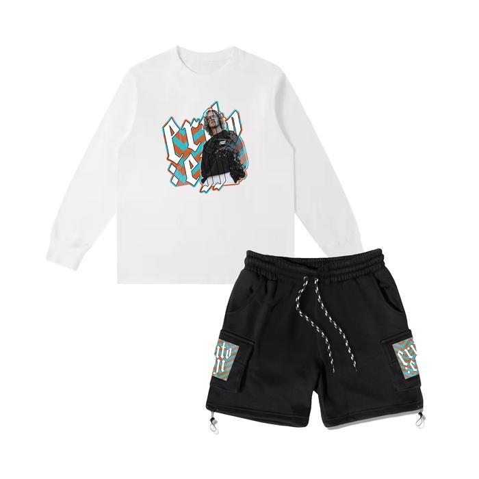 ORIGINAL Eritoejji Setelan T-shirt Kaos Pria Lengan Panjang Dan Celana Cargo Ejji - Famous Unisex