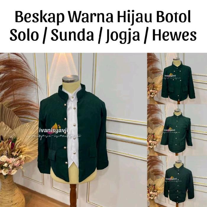 ORIGINAL Beskap Jogja / Solo / Sunda / Hewes - Warna Hijau Botol READY STOCK