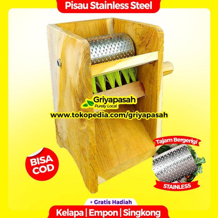 alat mesin parut / parutan kelapa manual kayu jati kode 1401