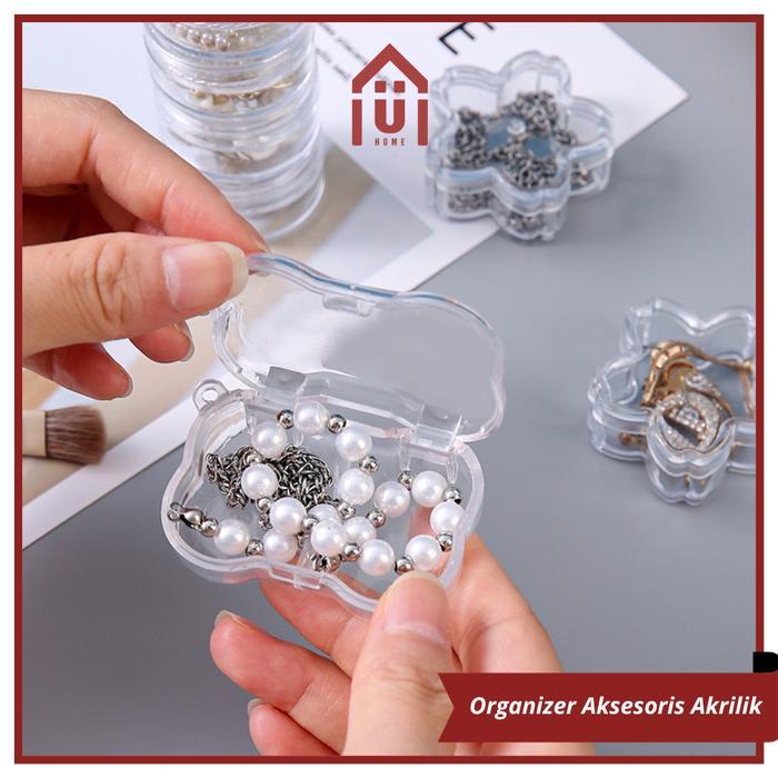 UNISO - ORGANIZER AKSESORIS AKRILIK KOTAK PENYIMPANAN PERHIASAN WADAH AKRILIK MINI DENGAN TUTUP