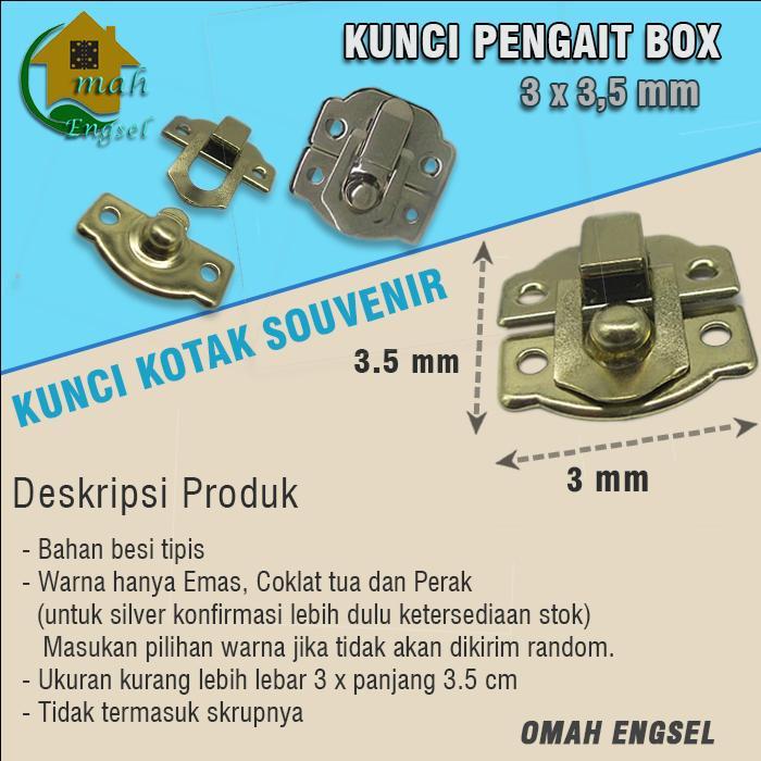 Kunci pengait box / kunci kotak souvenir / gembok box/ key 3 x 3.5 cm