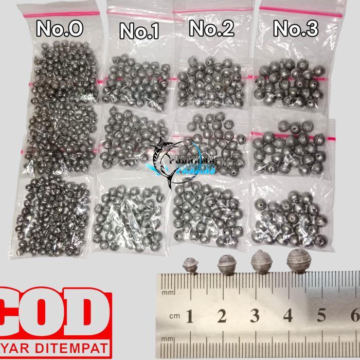 Timah Pancing Merica Lada Bulat Pemberat Dasaran Ukuran Kecil dan Besar Isi 10