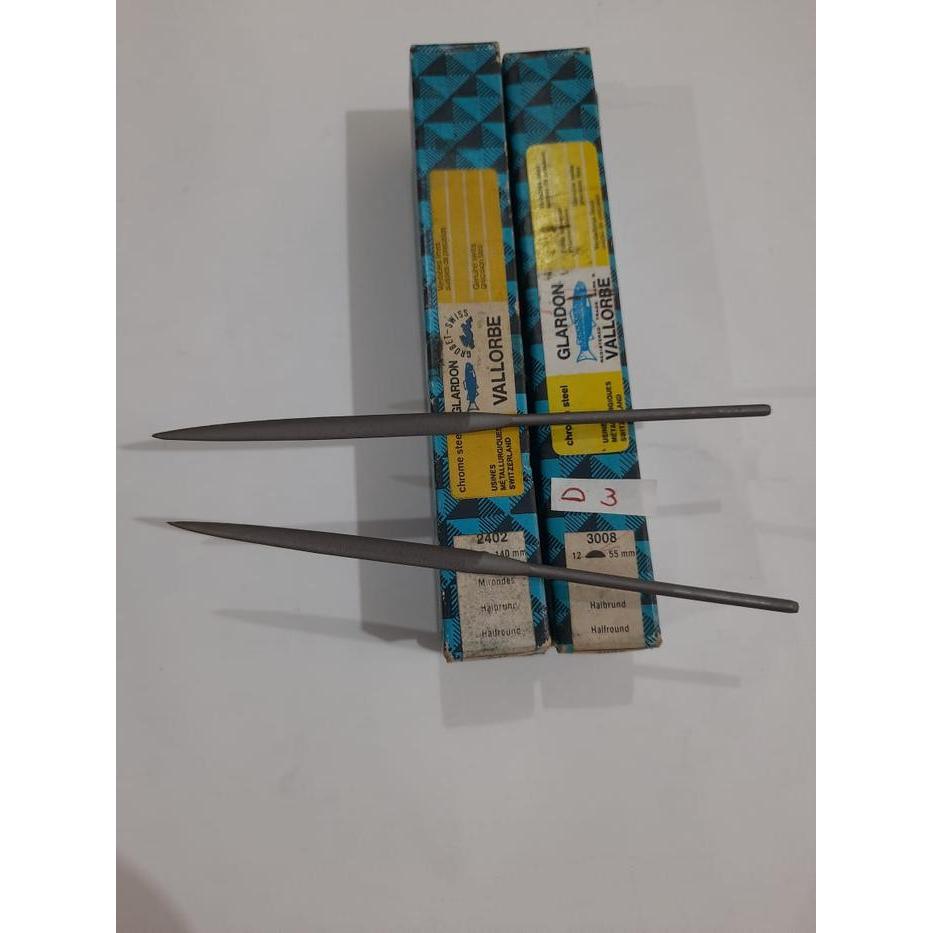 Kikir Glardon Vallorbe Bentuk Belah Rotan Original Swiss