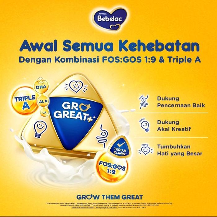 h2rvkj- Bebelac 3+ 1+ 0- 6 6-12 Madu/Vanila 1800Gr Nutricia Susu Pertumbuhan