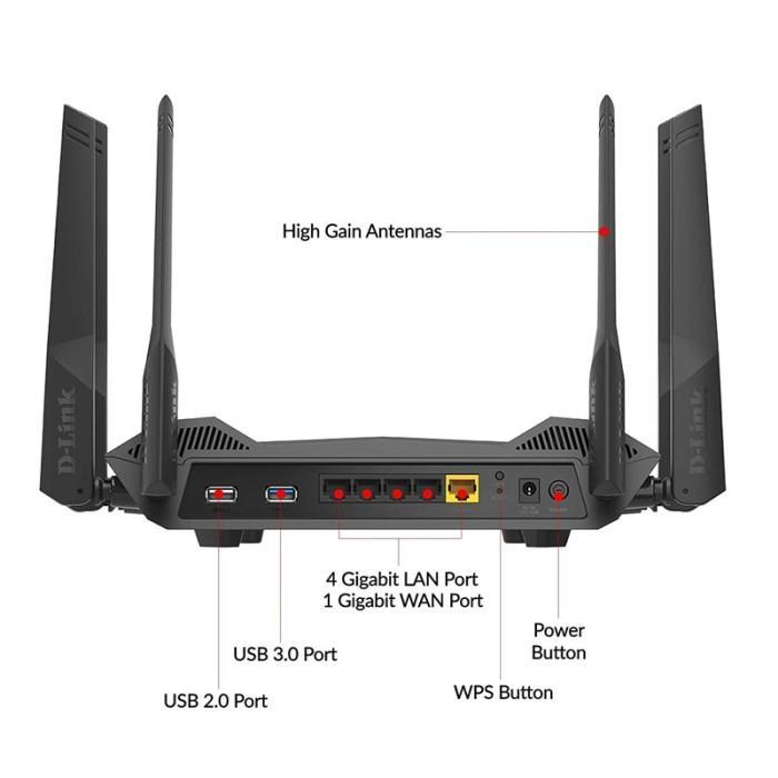 D-LINK DIR-X5460 EXO AX AX5400 WI-FI 6 ROUTER T
