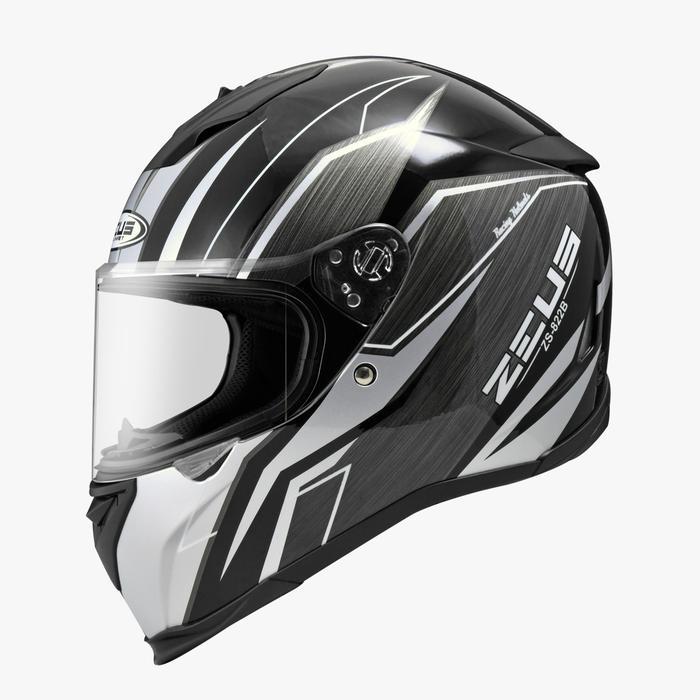 HELM ZEUS ZS822B ZS 822B BLACK AO21 SILVER
