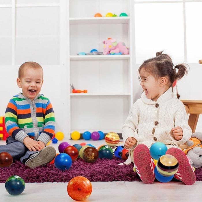 10Pcs Bola Planet Tata Surya Paket Mainan Edukasi Bola Bola Planet Elastis Mainan Bola Planet Kode